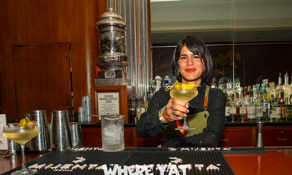 Mijenta Tequila showing off their expert bartenders at the Sazerac Bar Roosevelt Hotel in The French Quarter on Tuesday, July 21, 2026. #mijentatequila #sazeracbar #totc2026
