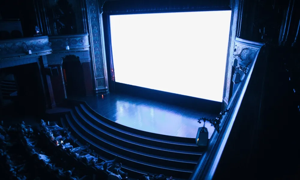 a large machine with a blue light