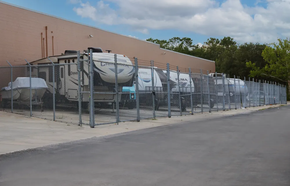 a building with a fence around it