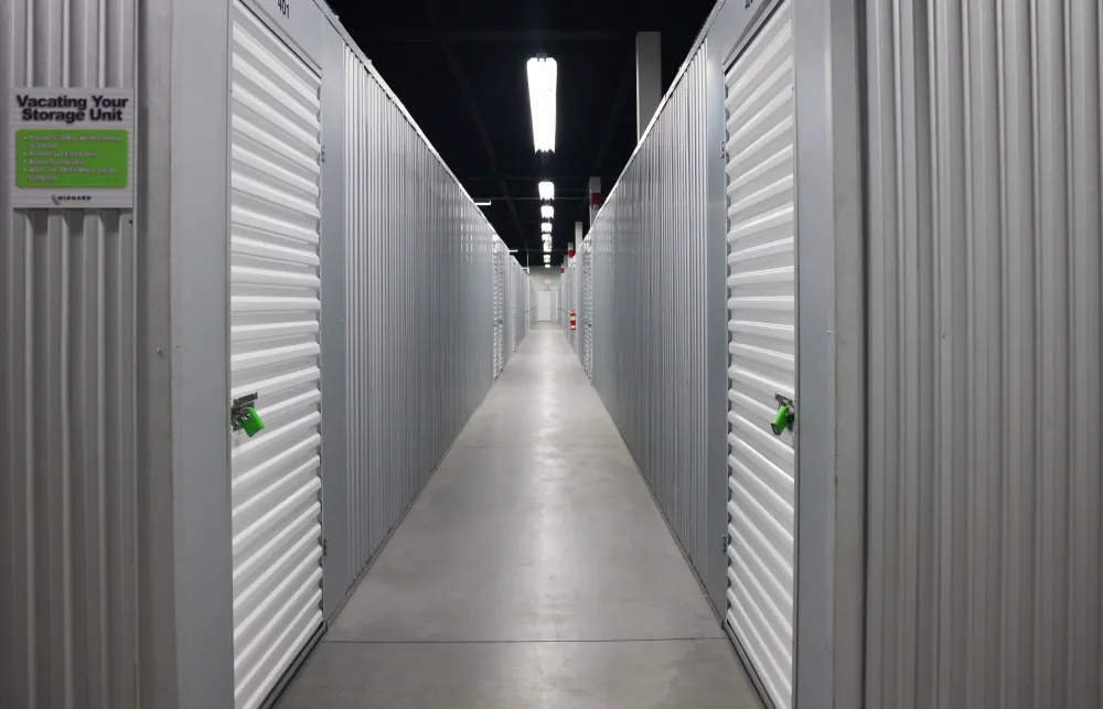 a long hallway with white walls