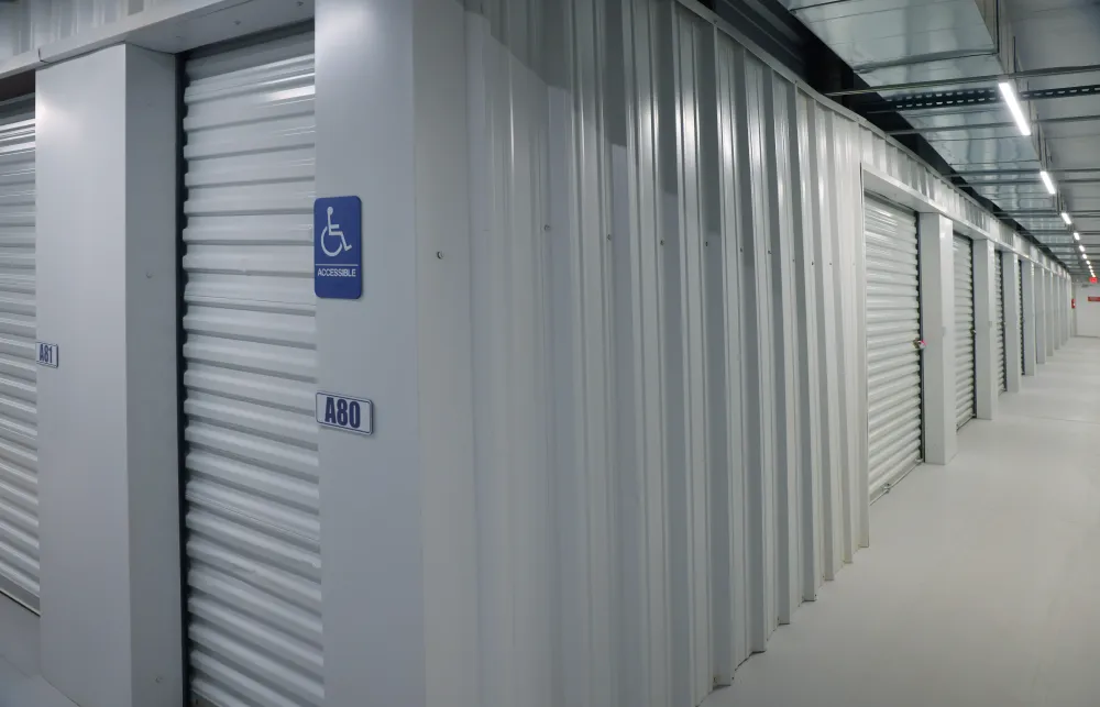 a row of white lockers