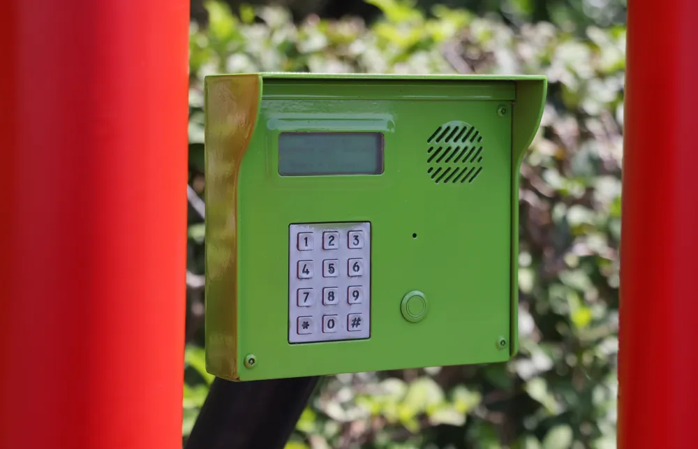 a green and white phone