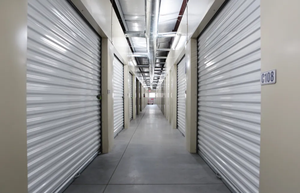 a long hallway with white walls