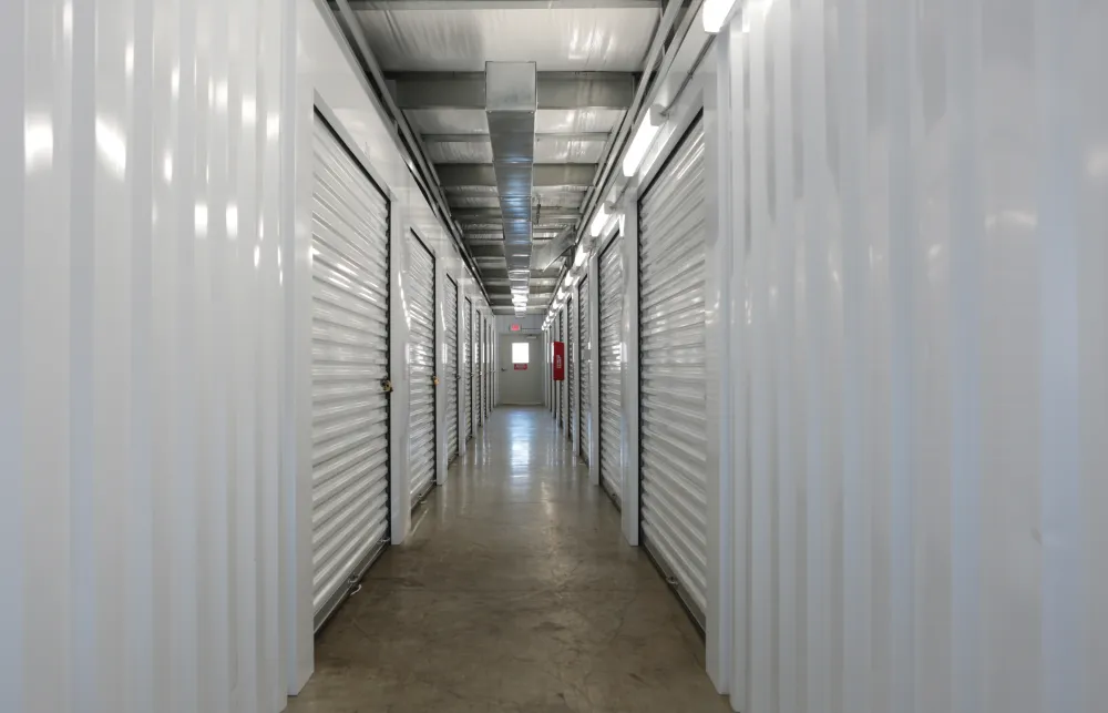 a long hallway with white walls