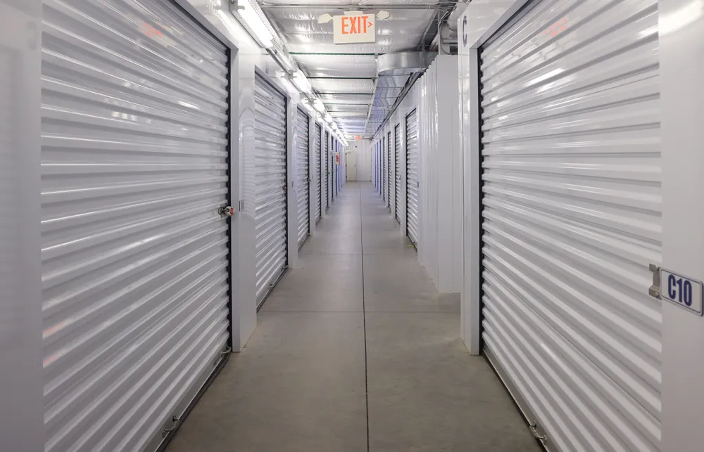 a long hallway with several computer servers