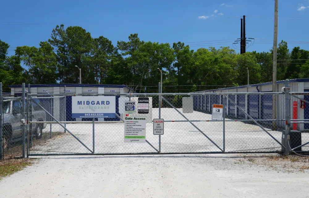 a fence with signs on it