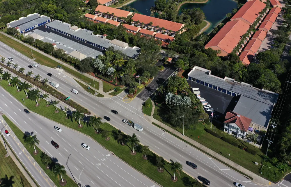 aerial view of a large building