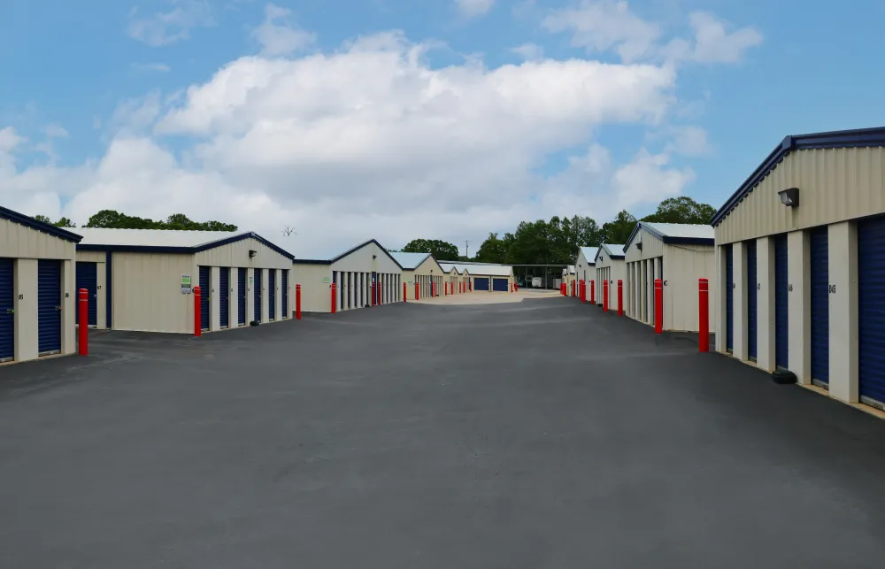 a row of white buildings