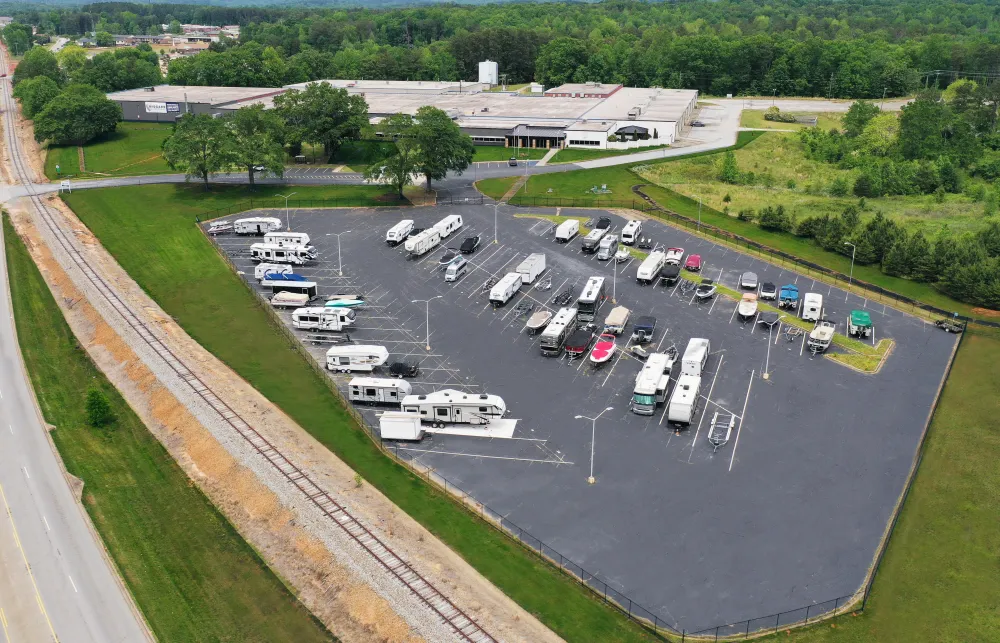 a parking lot full of cars