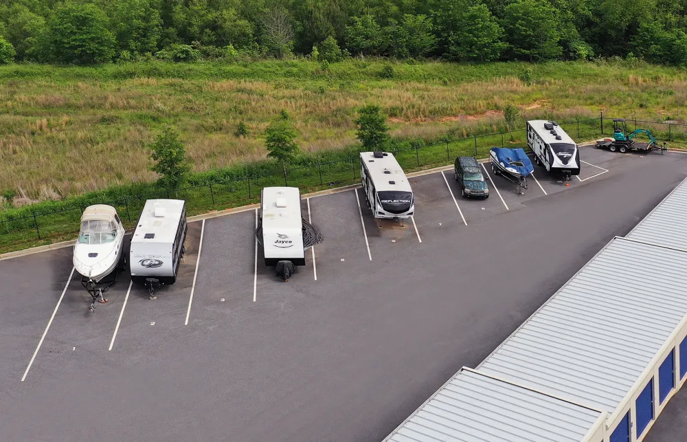 a group of cars parked on a parking lot