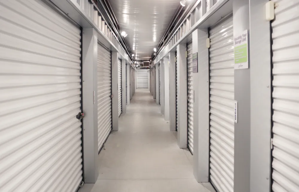 a long hallway with several computer servers