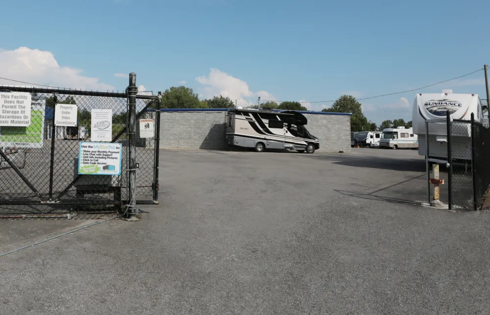 a trailer parked in a parking lot