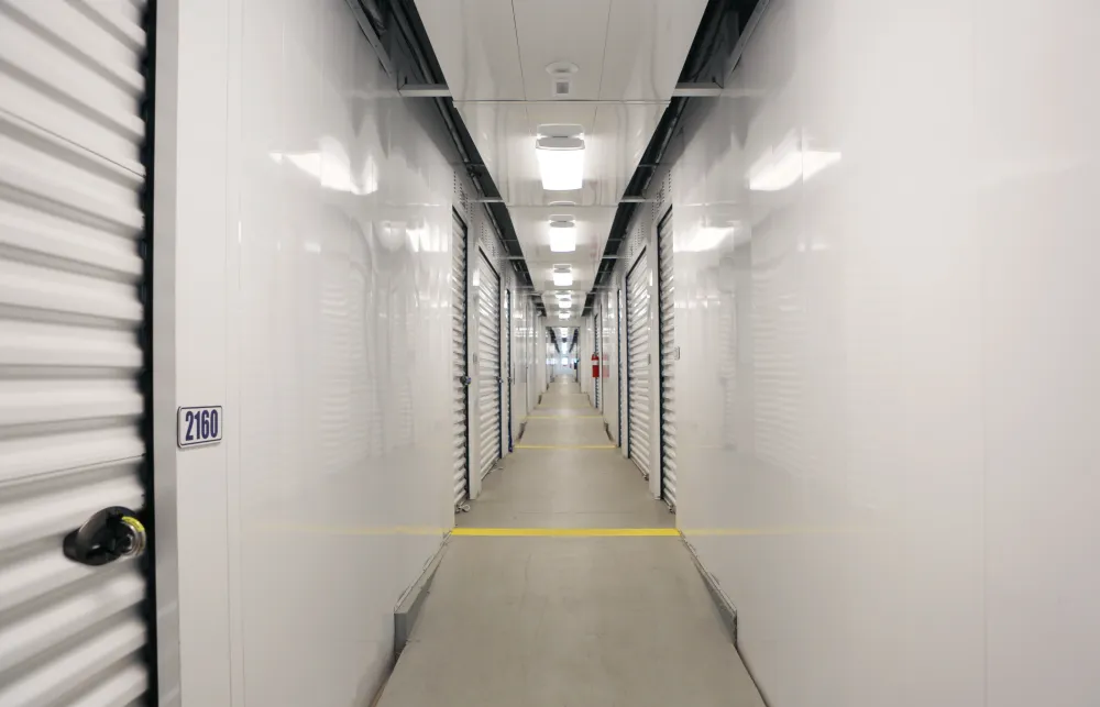 a long hallway with white walls