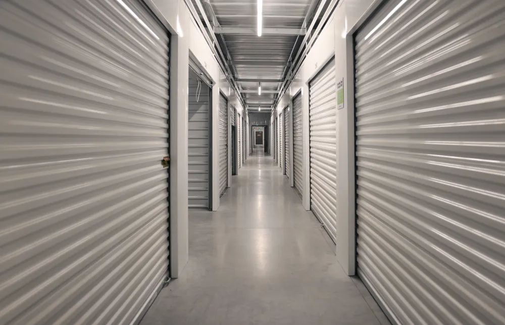 a long hallway with white walls