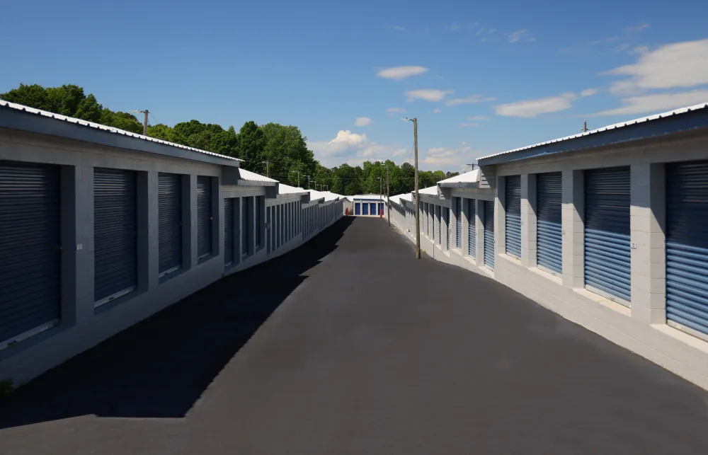 a row of white buildings