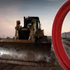 a view of a hydraulic seal for a bulldozer