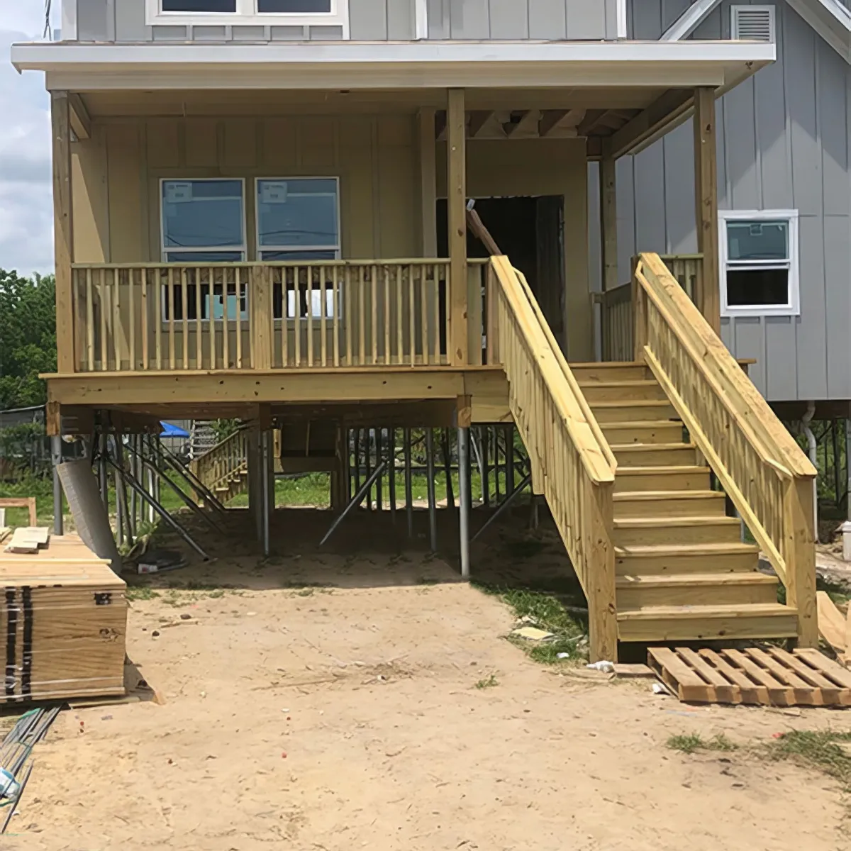 Two Story Elevated Home On Cantsink Helical Piles Cantsink Two Story Elevated Home On Cantsink Helical Piles Cantsink