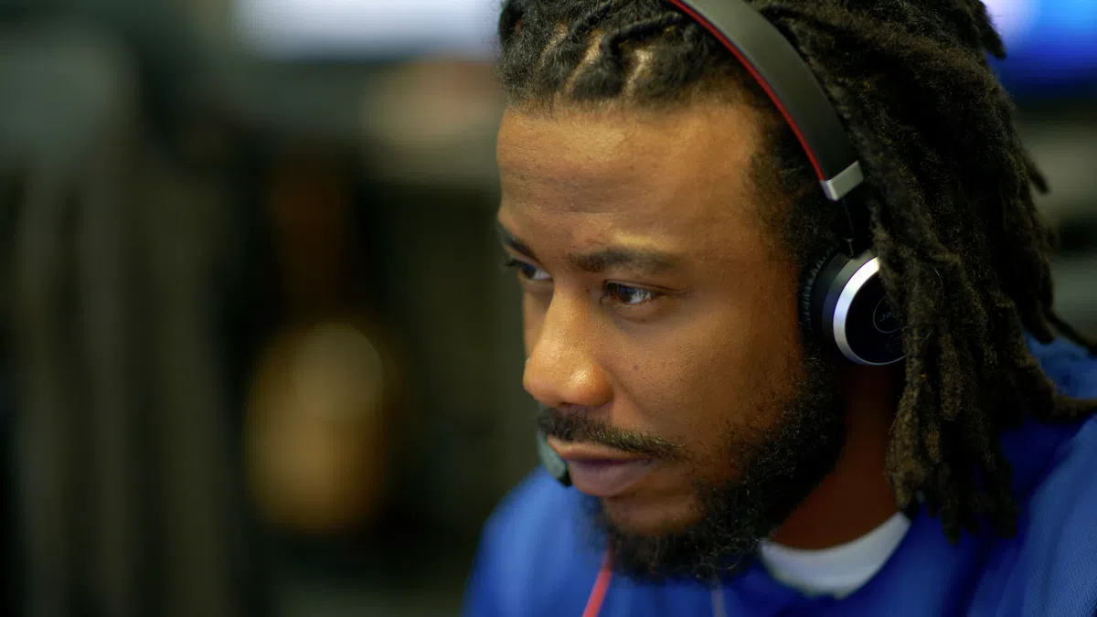 a man wearing headphones