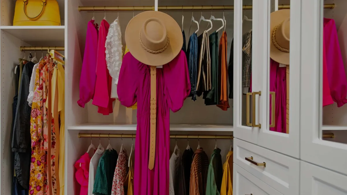 a closet full of clothes