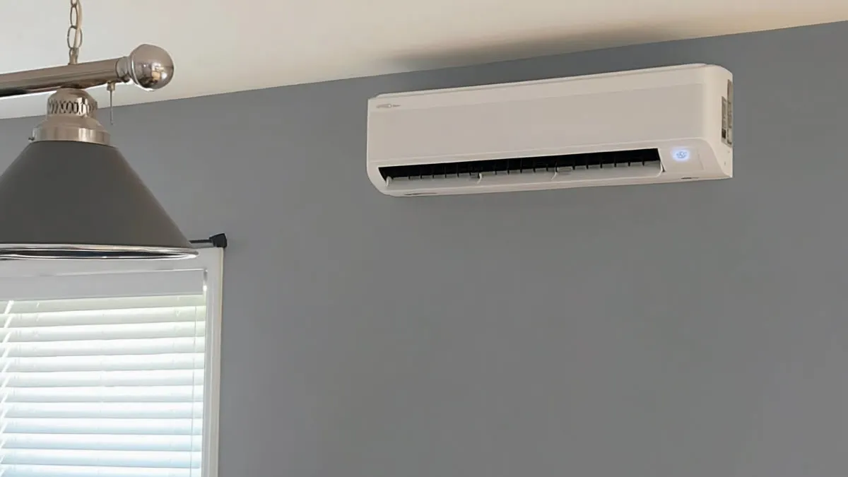 Ductless mini split wall unit installed in a residential home in Metro Atlanta for efficient heating and cooling.