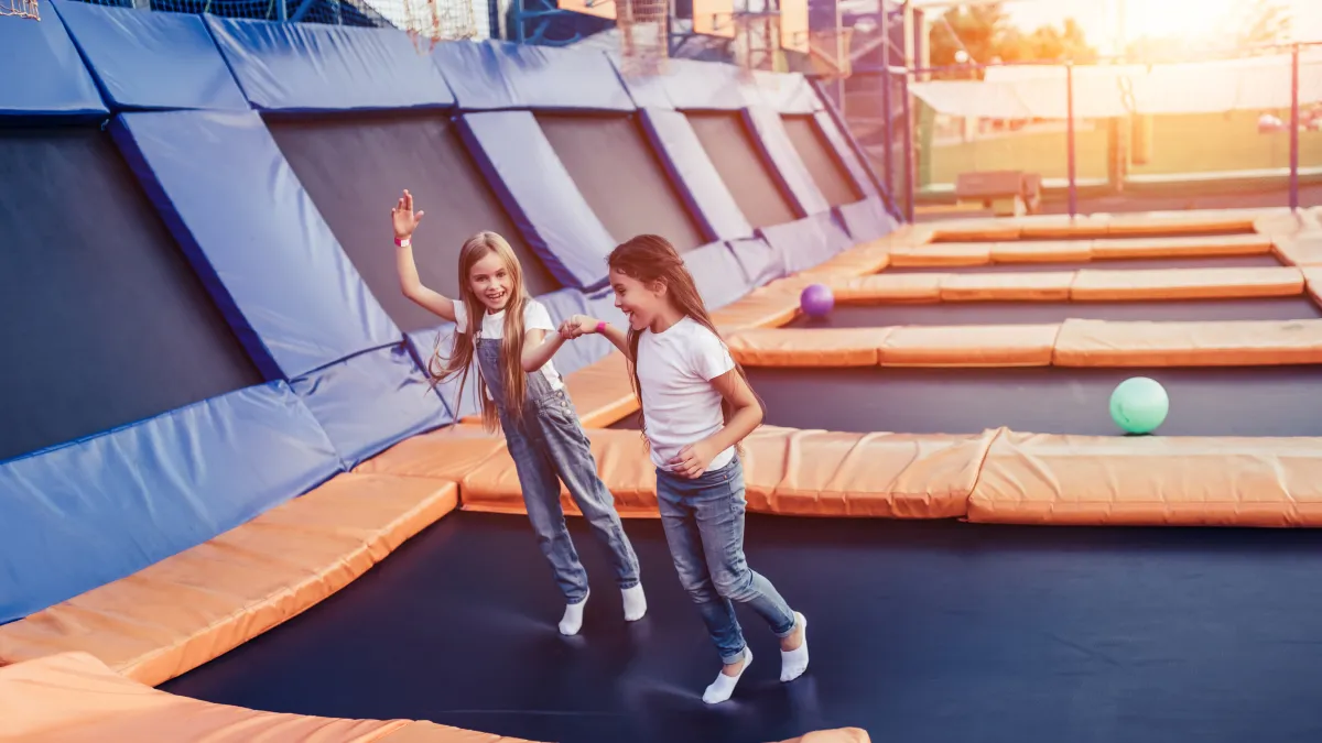 kids in a trampoline park in Stone Mountain, GA