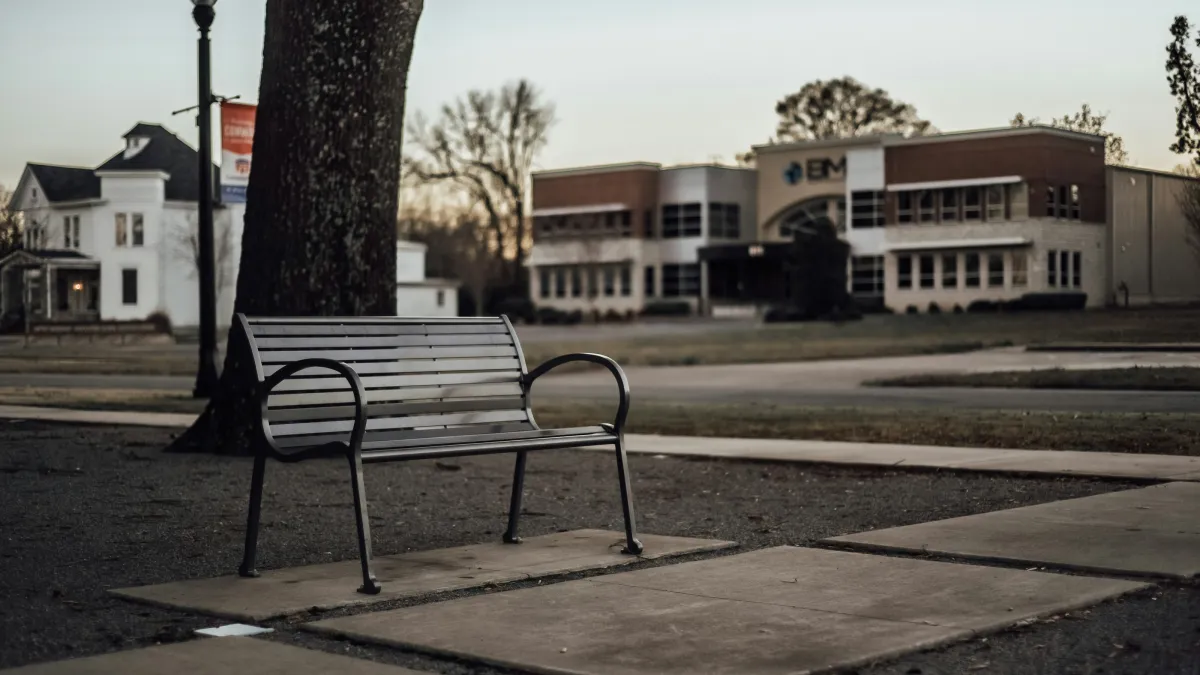 a bench in Lawrenceville, GA
