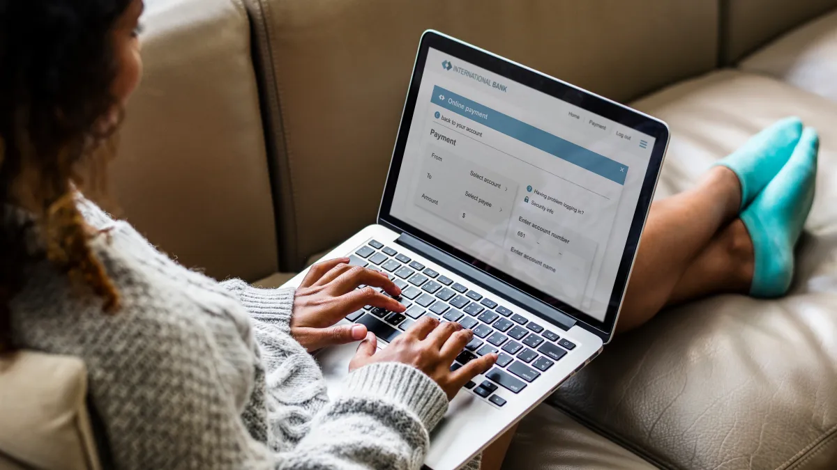 a person using a laptop