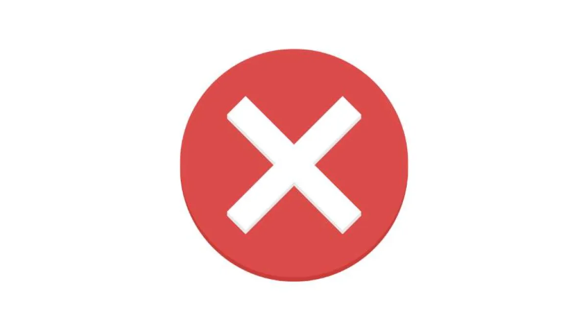 Red circle with a white cross mark indicating error or cancellation on a white background.