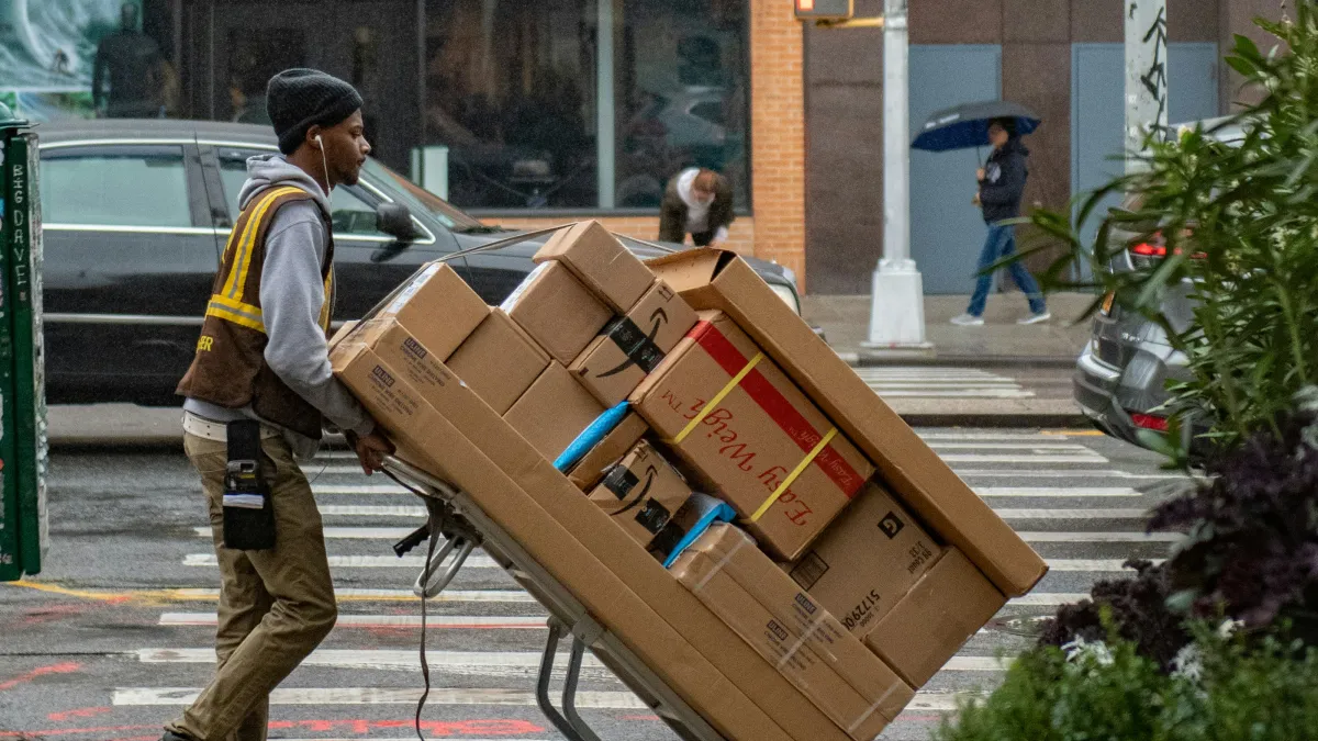 a person pushing a cart