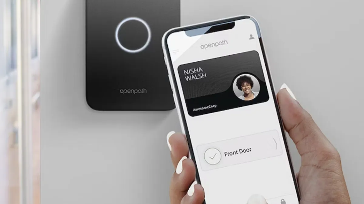 openpath mobile app unlocking a door