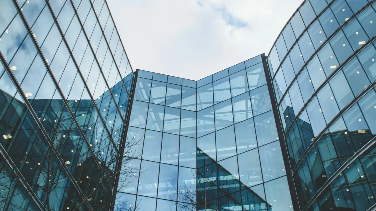 a building with glass windows