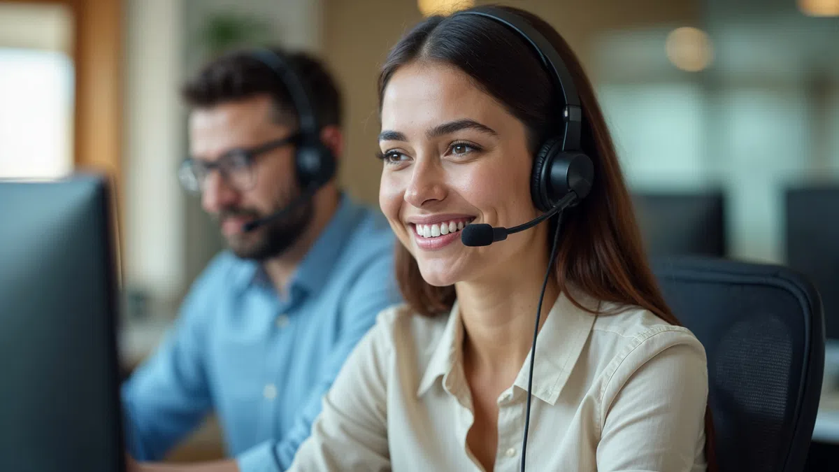 a woman wearing headphones