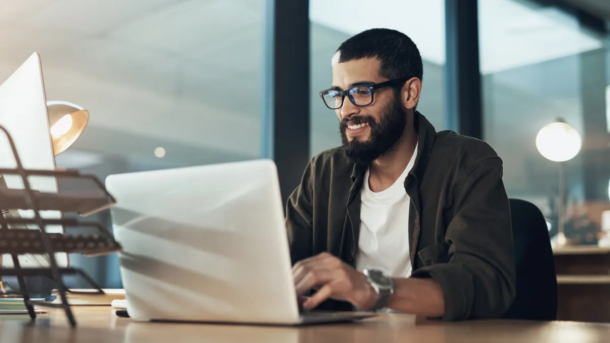 a man working on his laptop