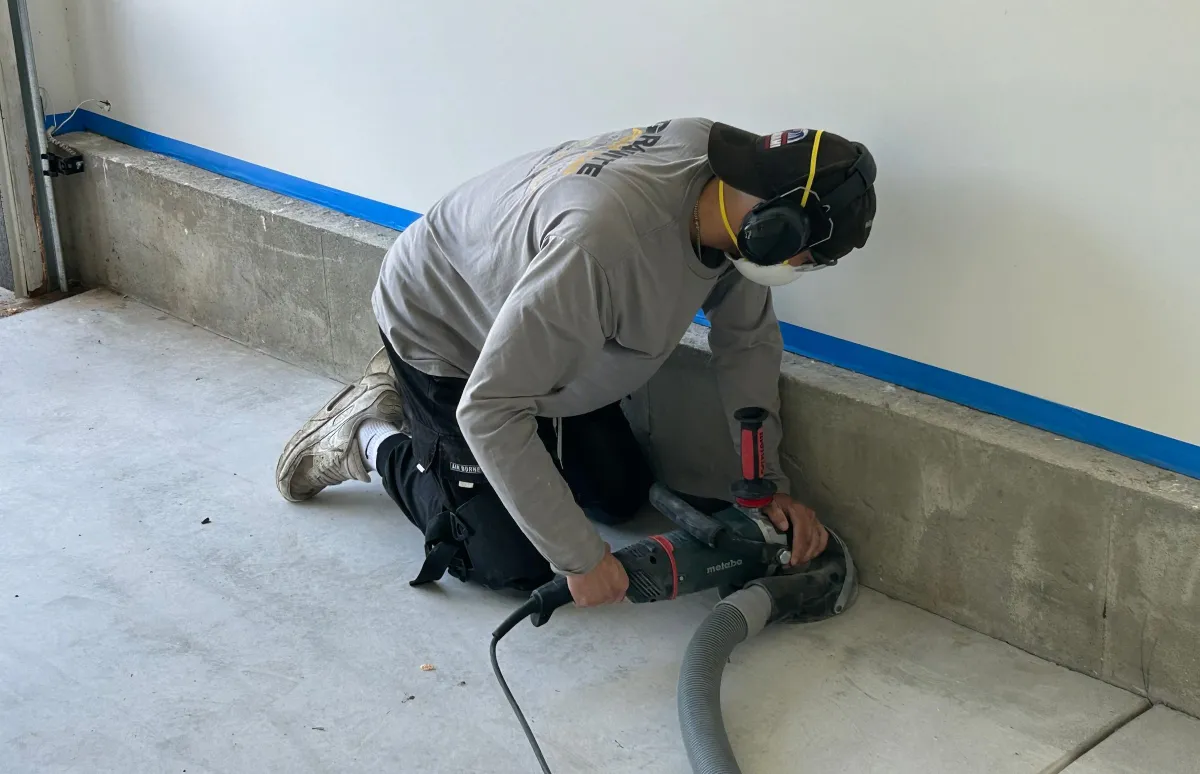man prepping for installation