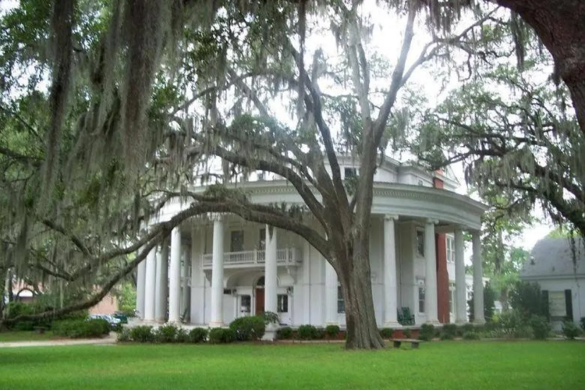 a large white house with columns