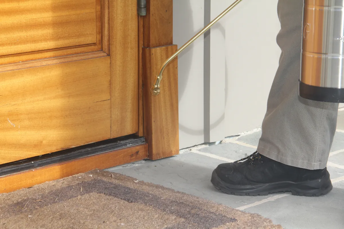 close up of a sprayer and shoe