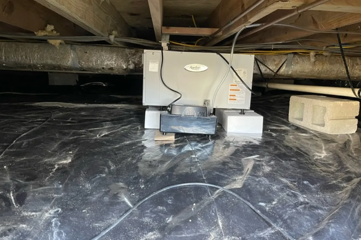 dehumidifier in a crawl space