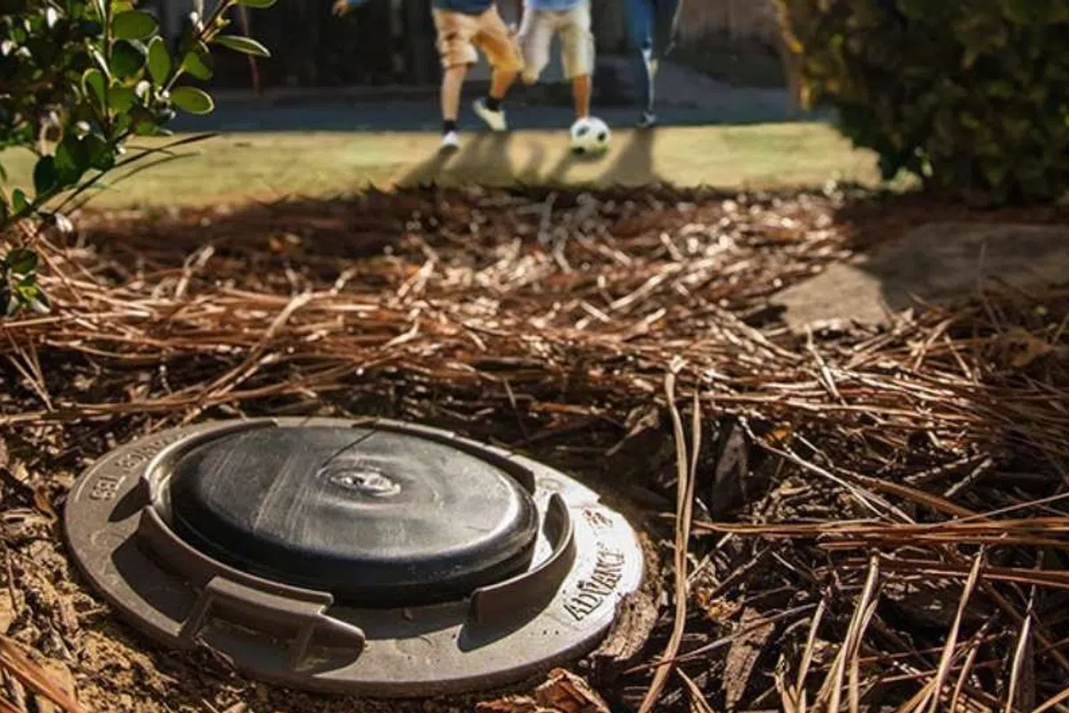 Termite bait station at a Murrayville home. Covered by Palmetto Exterminators' termite retreat and repair warranty