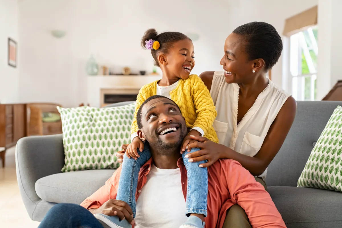 happy family inside a pest-free home