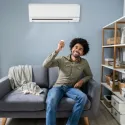 Man happy about his mini-split heat pump
