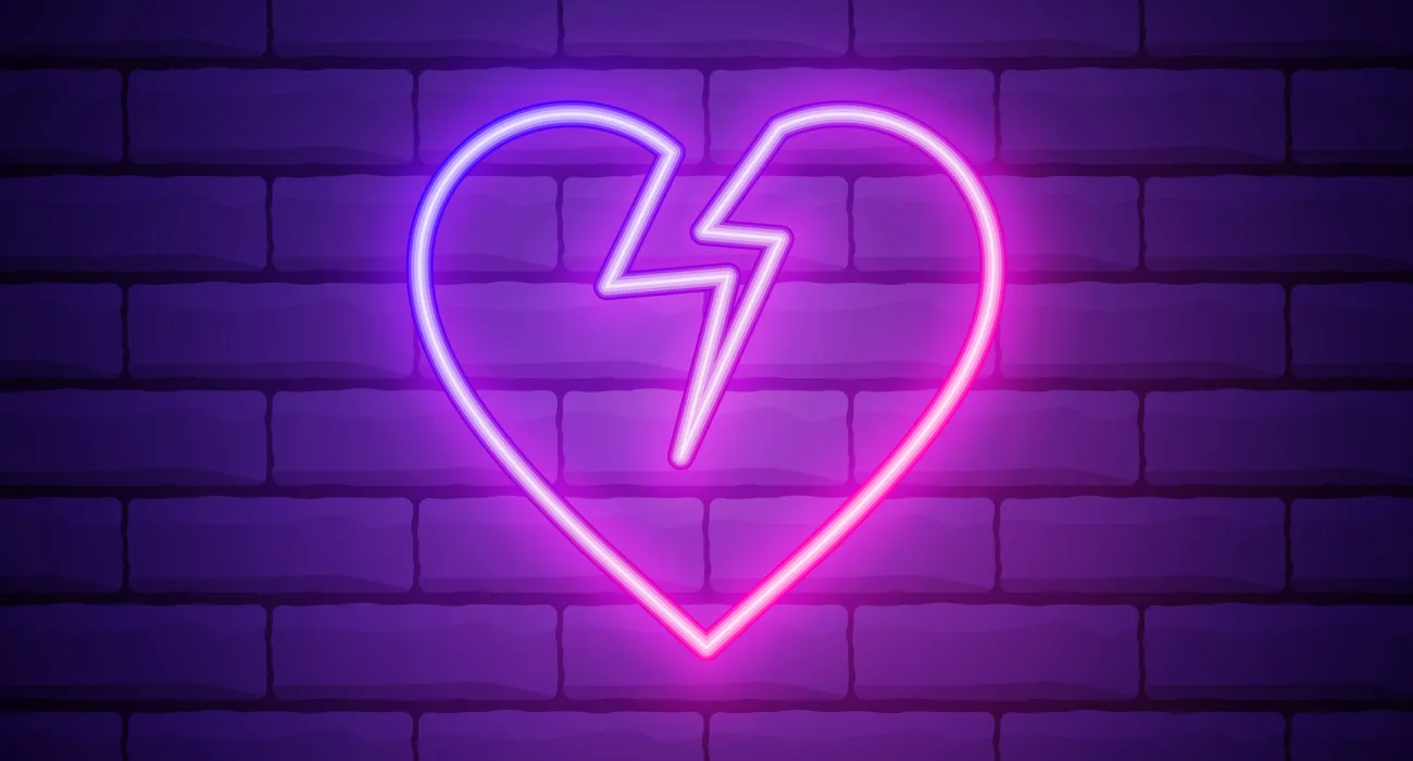 a logo on a purple background