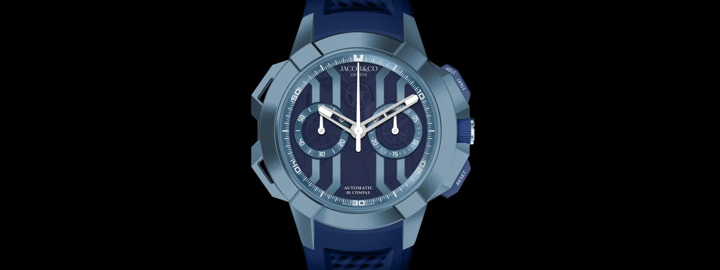 Epic X Chrono Blue PVD Titanium Jacob Co