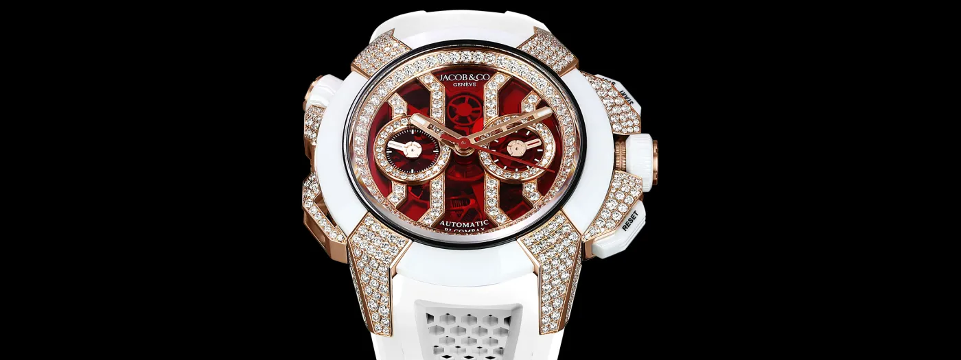 Epic X Chrono Full Pave Red Crystal White Diamonds Jacob Co