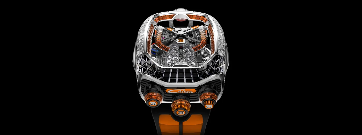 Bugatti Chiron White Diamonds And Orange Degrade Sapphires Jacob