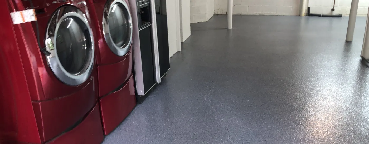 washing machines on epoxy floor coating in Glen Allen