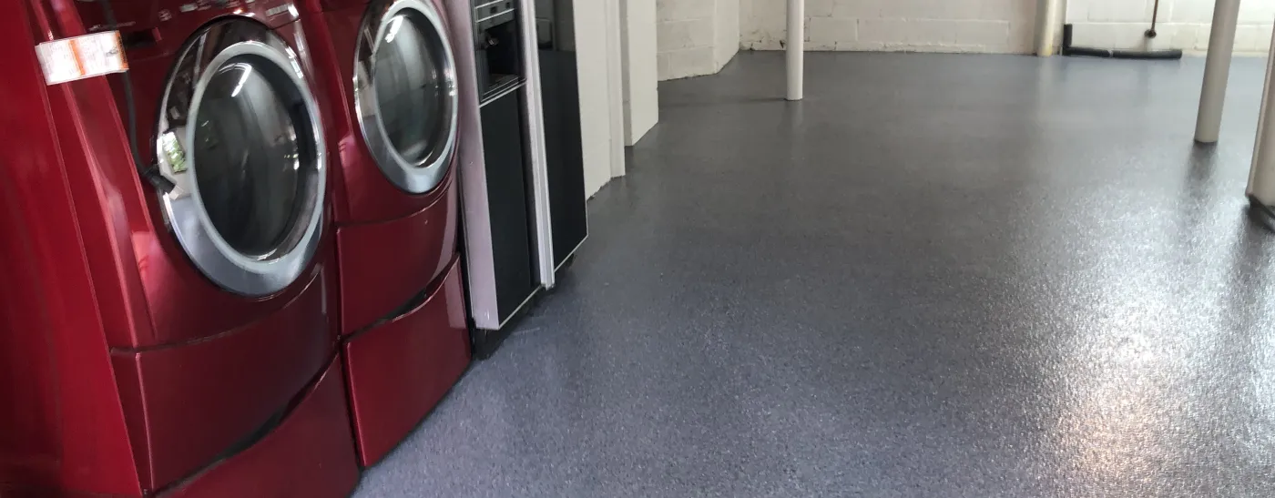 washer and dryer on epoxy flooring in Mesa