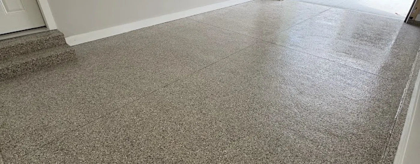 sports car in a garage with a brand new flooring in Orlando, Florida