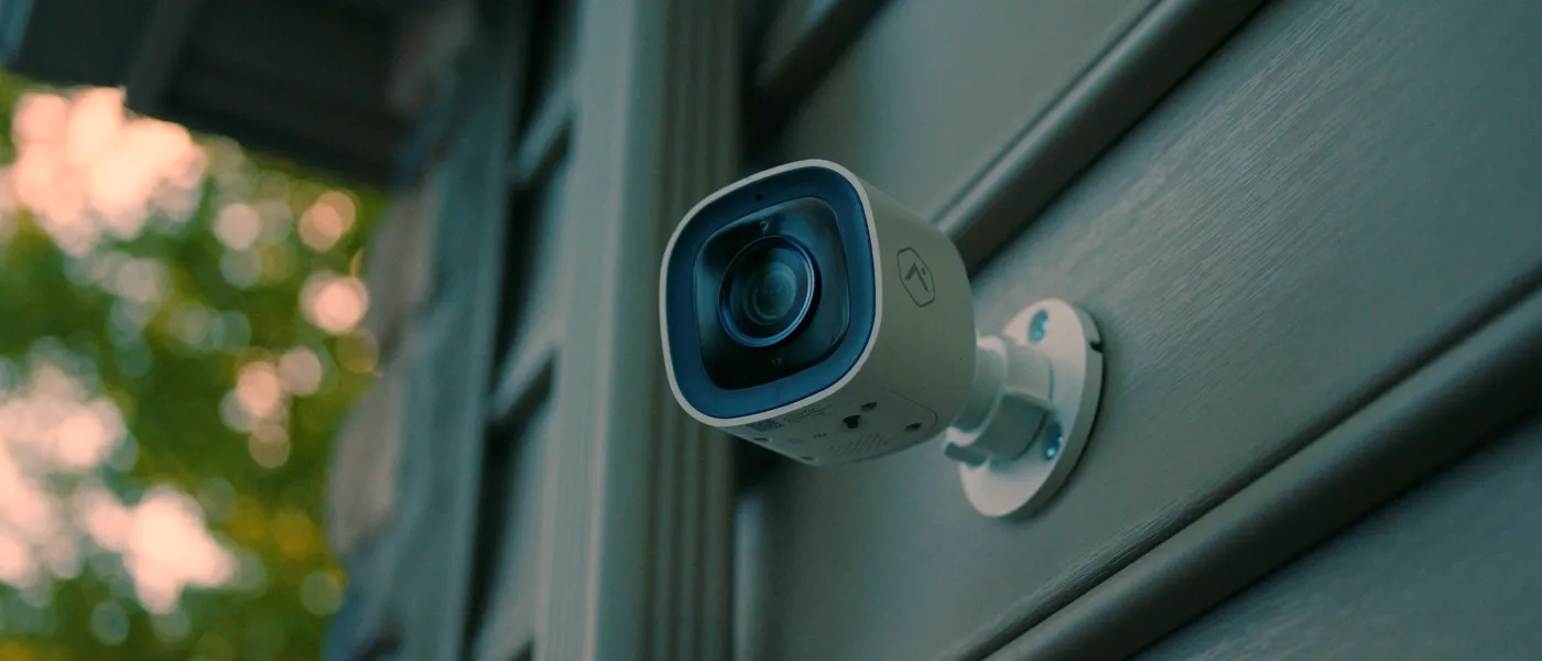 a camera on a wall
