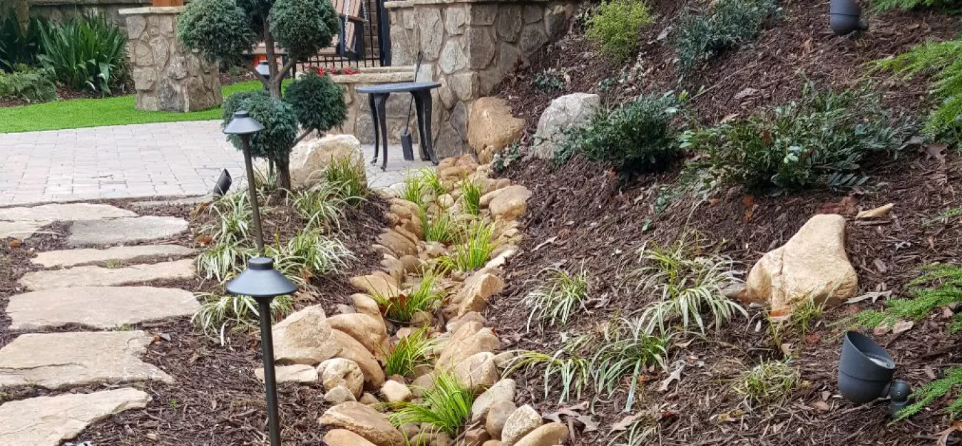 Small deco drainage channel creek bed