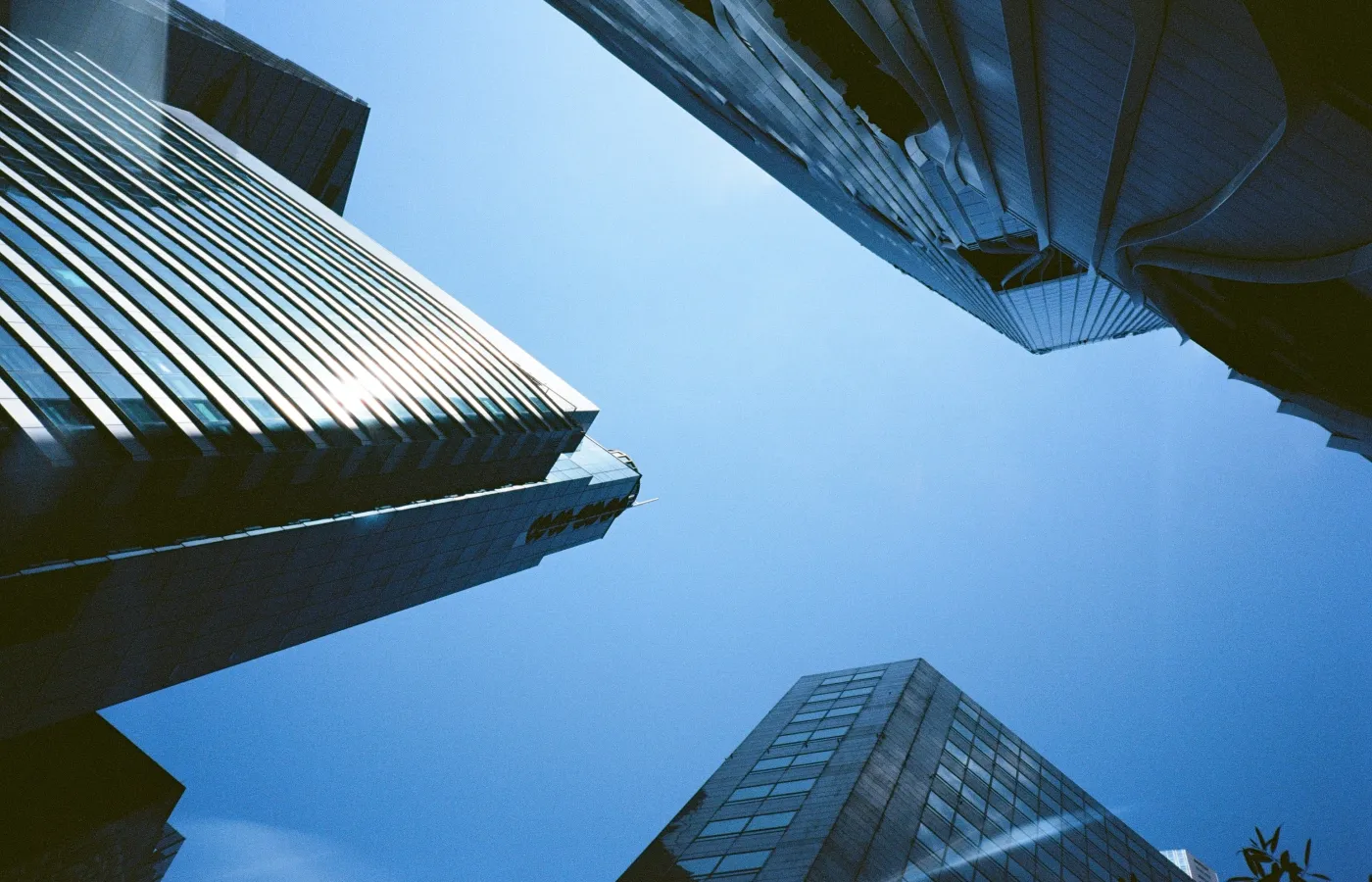 a low angle view of buildings